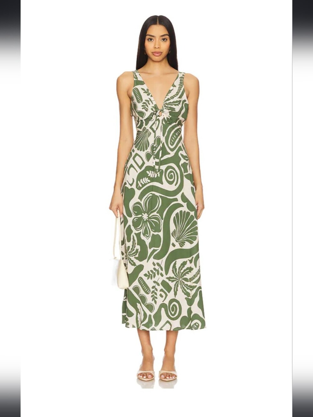 Amos Keyhole Midi Dress in Shell Print